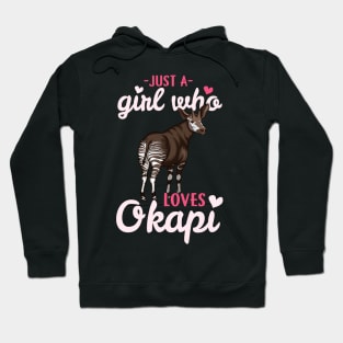 Just a Girl who loves Okapi I Zebra Forest Giraffe design Hoodie